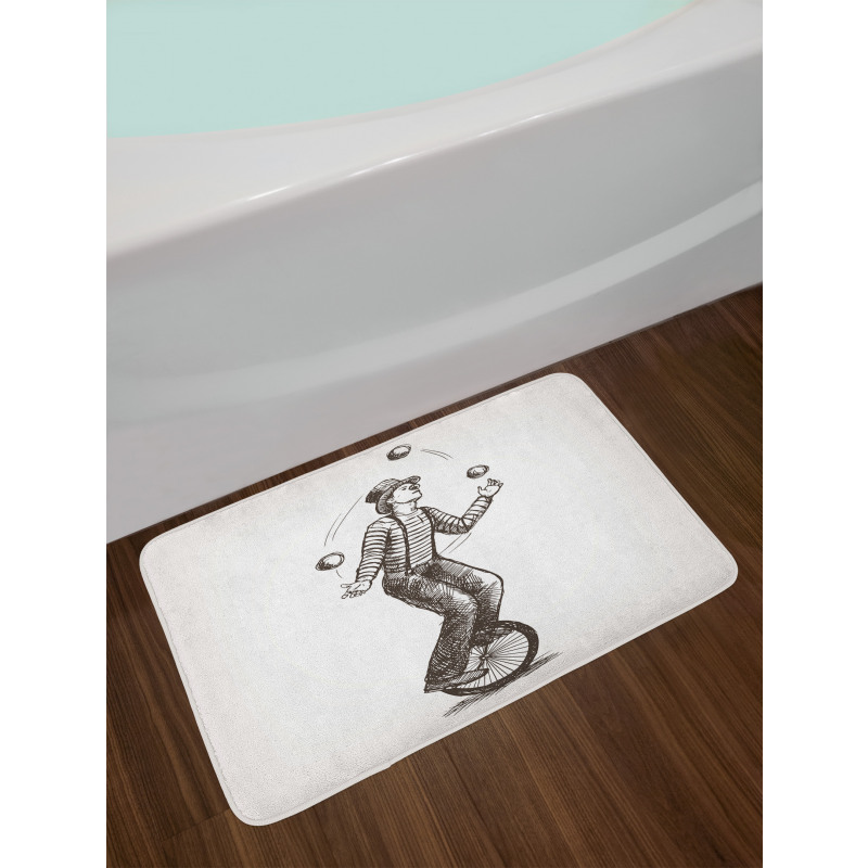 Juggler Clown on Wheel Bath Mat