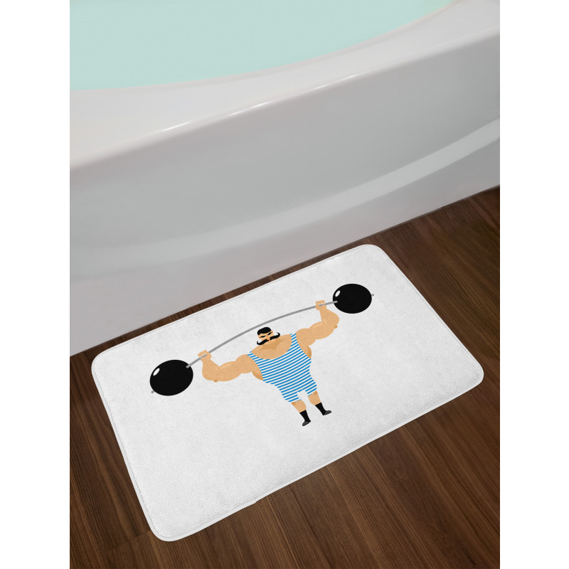 Bodybuilder Weightlift Bath Mat