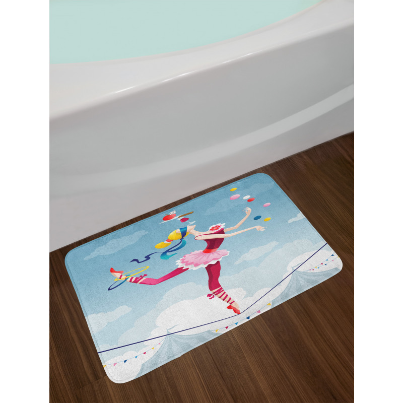 Juggler Woman Trapeze Bath Mat