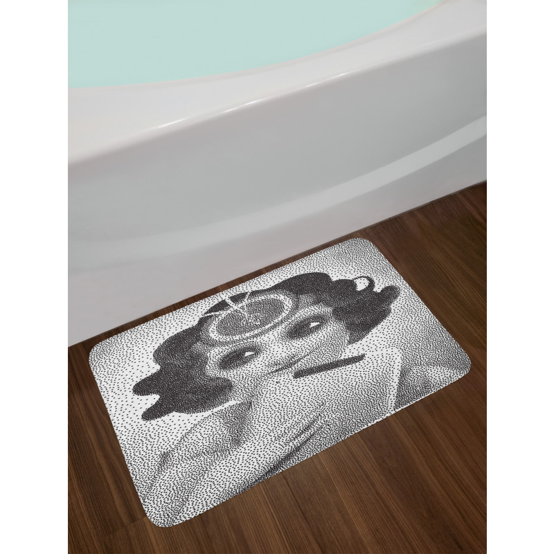 Pointillistic Pencil Art Bath Mat