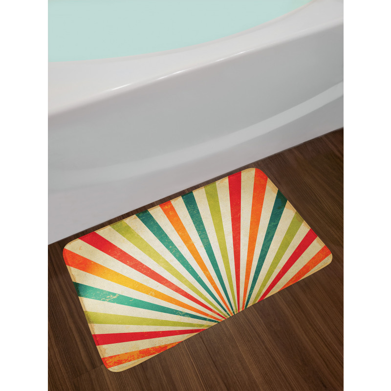 Retro Sun Rays Bath Mat