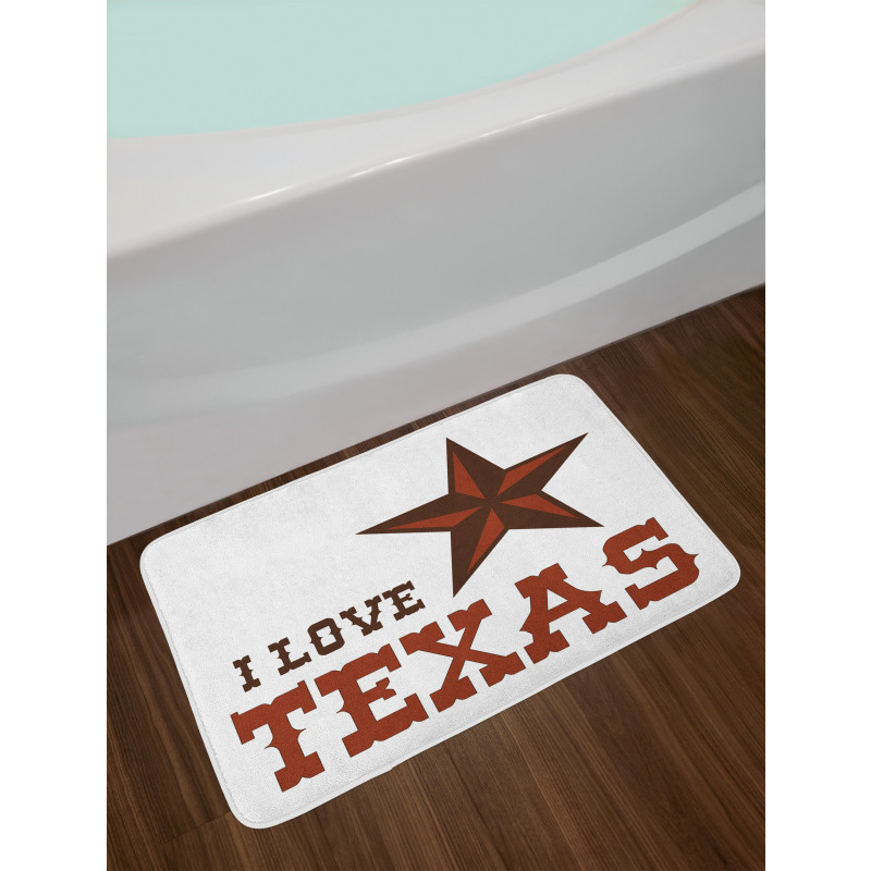 Western Motif Words Bath Mat