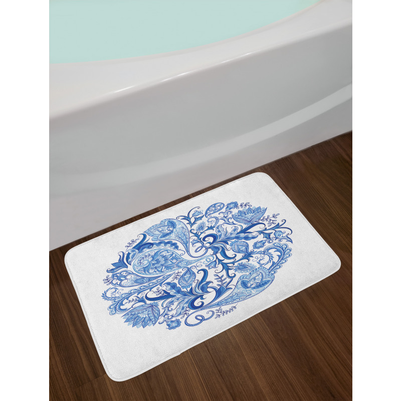 Paisley Circle in Blue Bath Mat