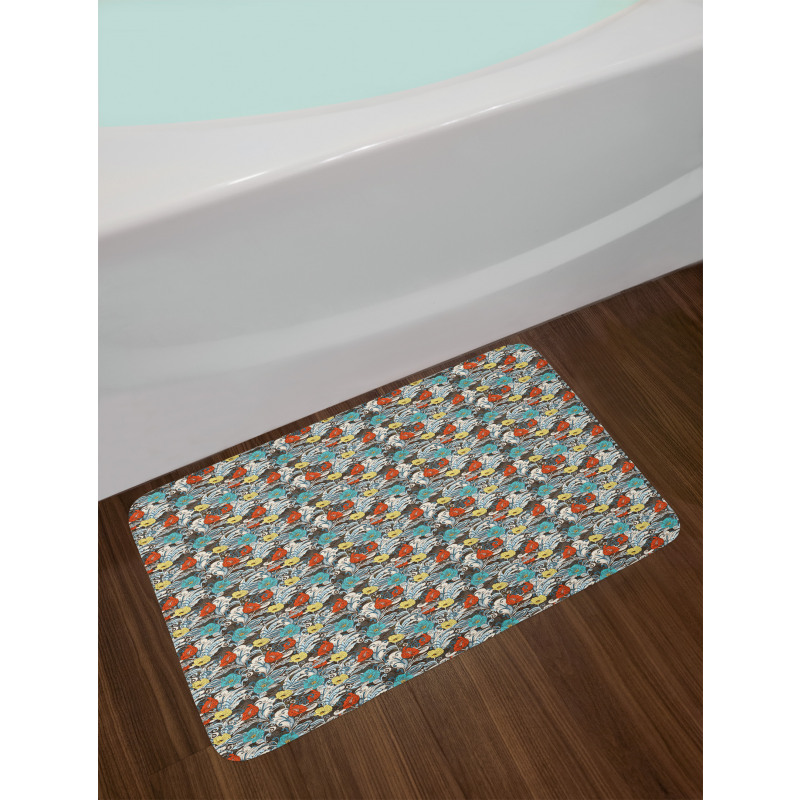 Flourishing Garden Motif Bath Mat