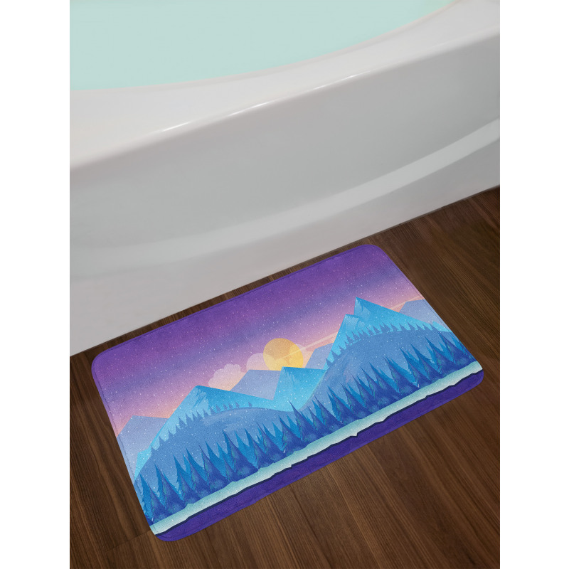 Cartoon Fir Woodland Bath Mat