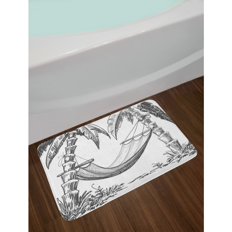 Hammock Palm Trees Bath Mat