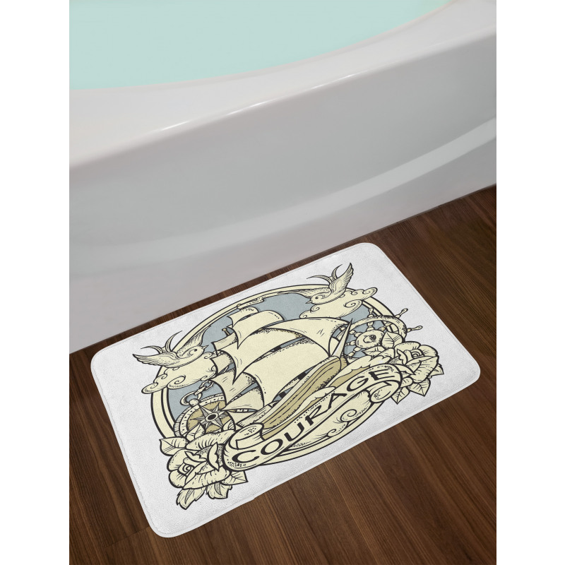 Ship Ornament Art Bath Mat