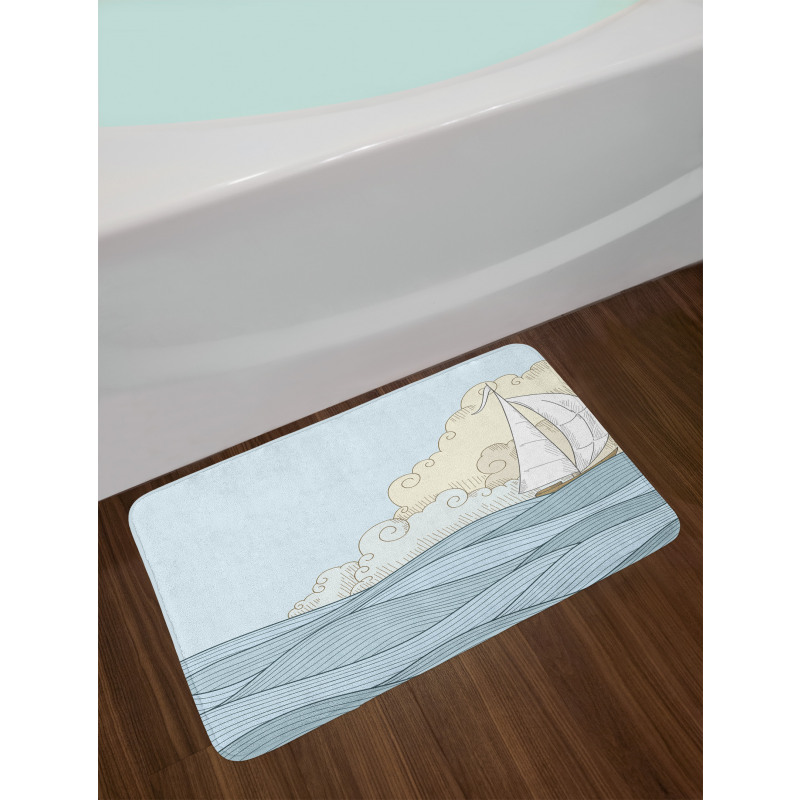 Doodle Style Ocean Bath Mat