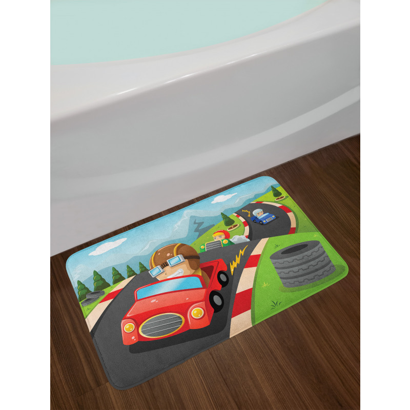 Auto Racing Boys Bath Mat