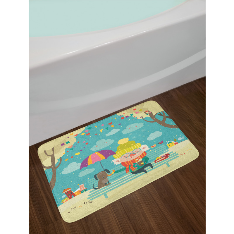 Old Man and His Dog Bath Mat