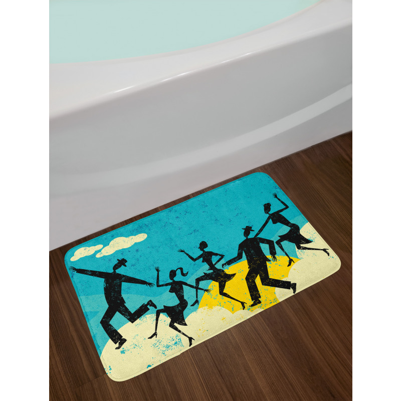 Grunge Silhouette Dancing Bath Mat