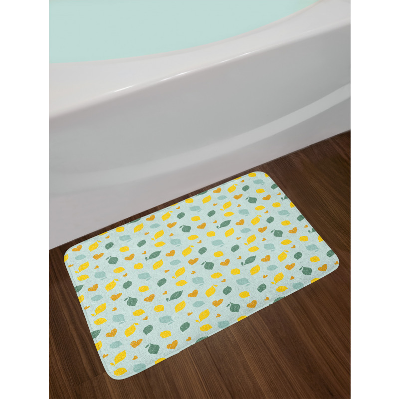 Scribbled Lemon Design Bath Mat
