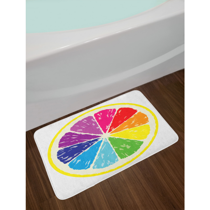 Rainbow Citrus Slice Bath Mat