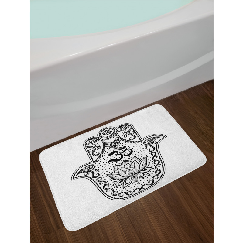 Oriental Curlicues Lotus Bath Mat