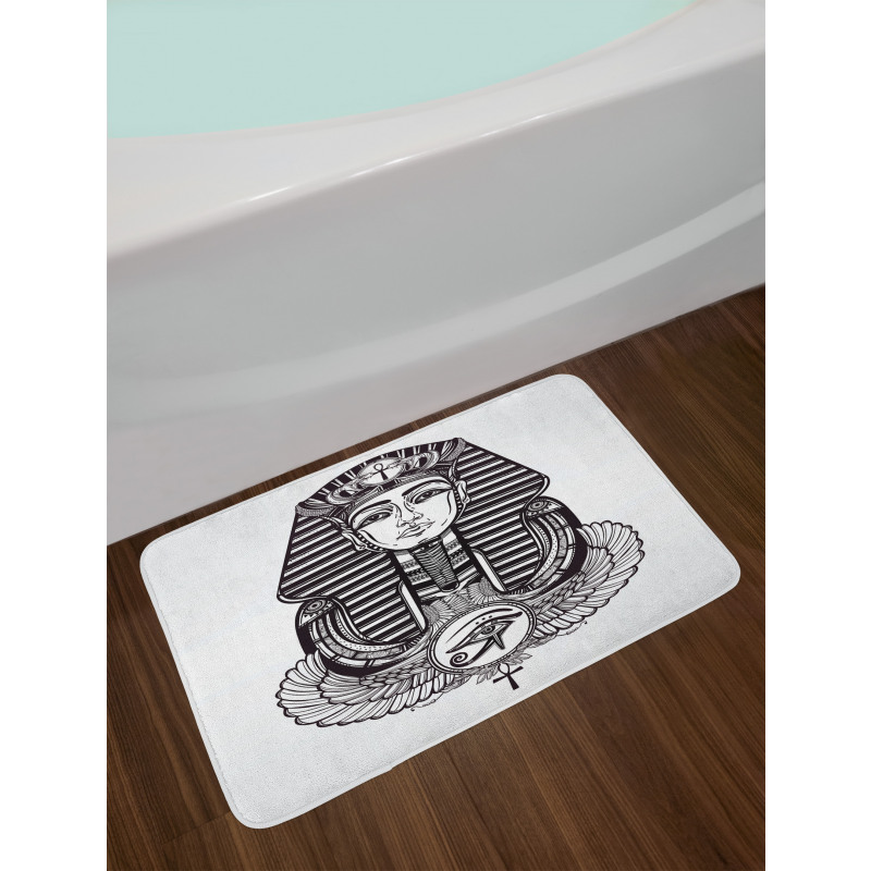 Vintage Pharaoh Tattoo Bath Mat