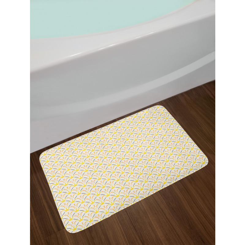 Crowns Checkered Pattern Bath Mat