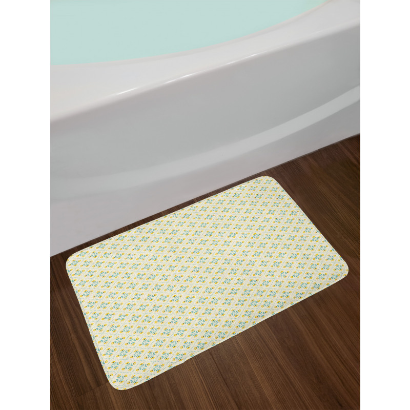 Leaves Flowers Bath Mat