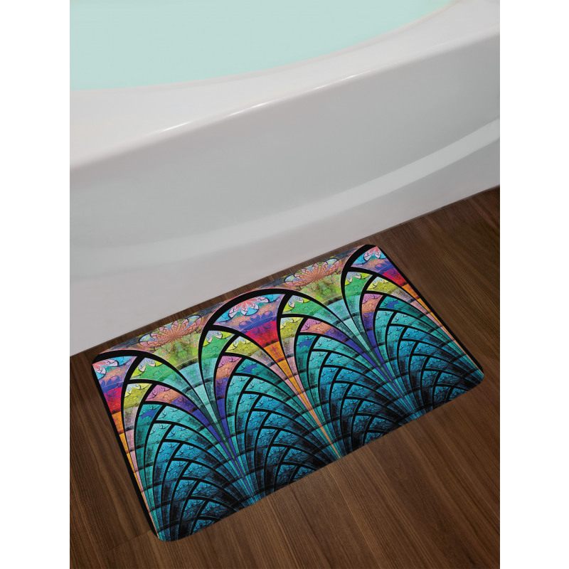 Curves Grungy Colors Bath Mat