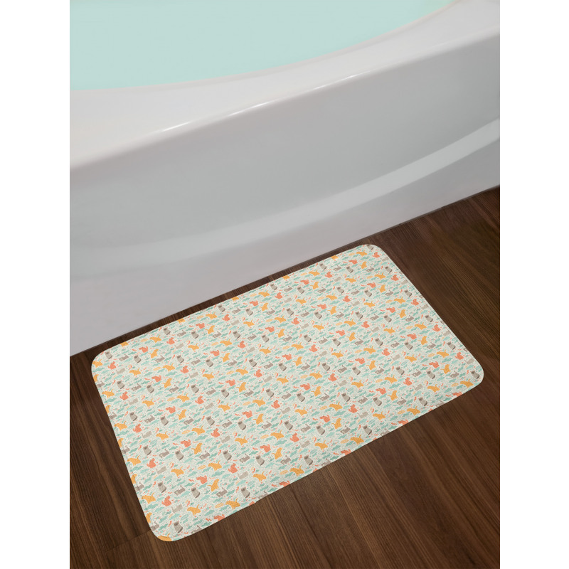 Birds Clouds Pet Lover Bath Mat