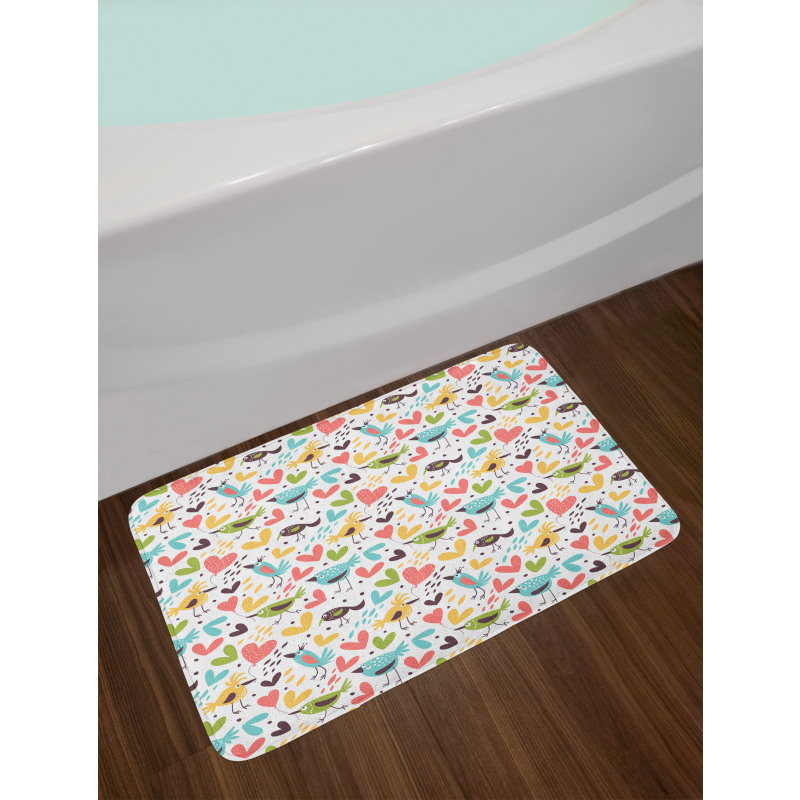 Kingfisher and Sparrows Bath Mat