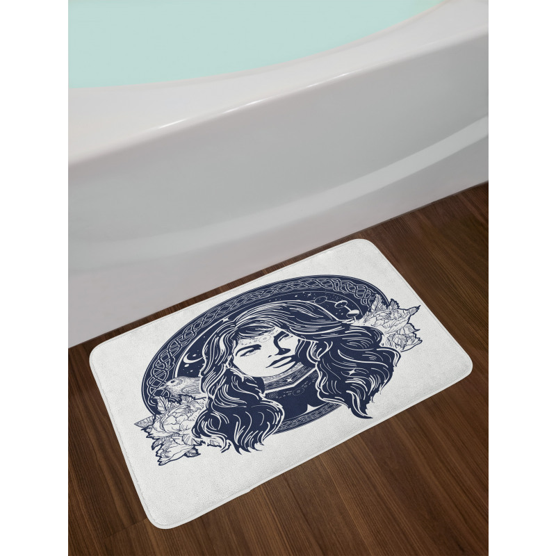 Occult Woman Portrait Bath Mat