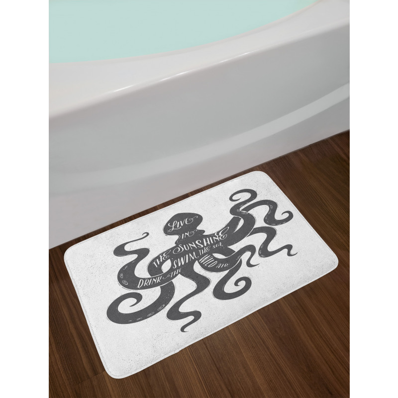 Message on Octopus Bath Mat