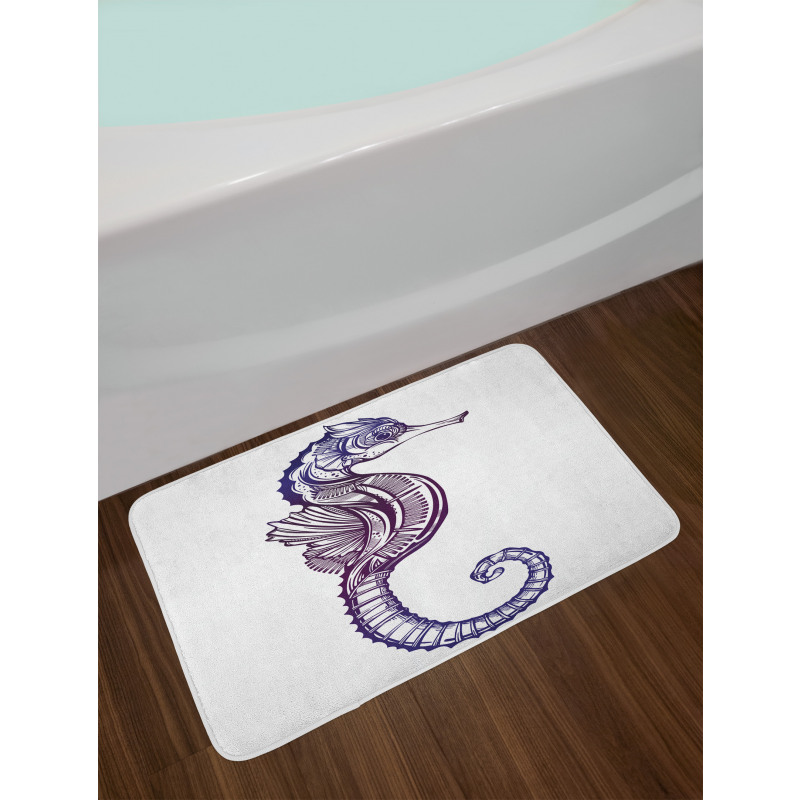 Boho Seahorse Tattoo Bath Mat