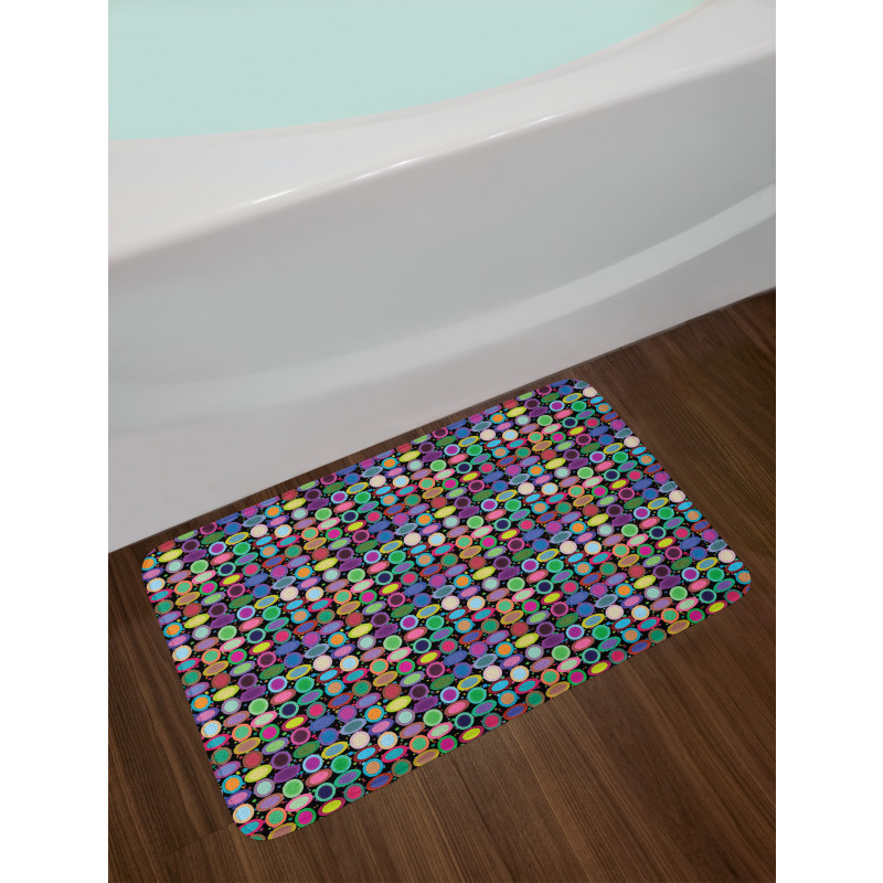 Abstract Oval Shapes Bath Mat