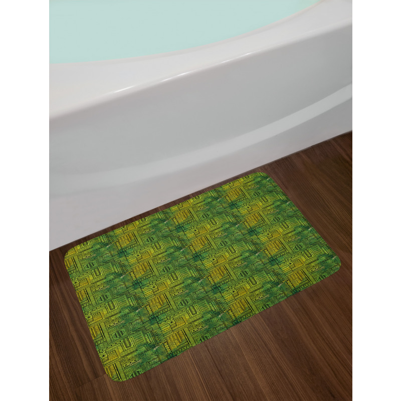 Tribal Style Geometry Bath Mat