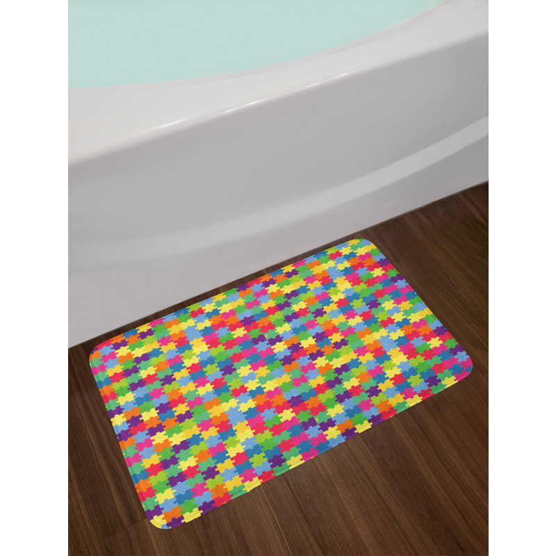 Patchwork Puzzle Piece Bath Mat