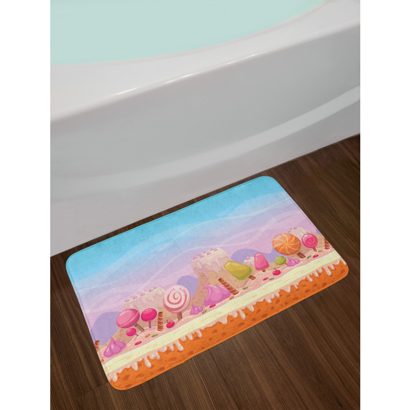 Fanciful Candy Road Bath Mat