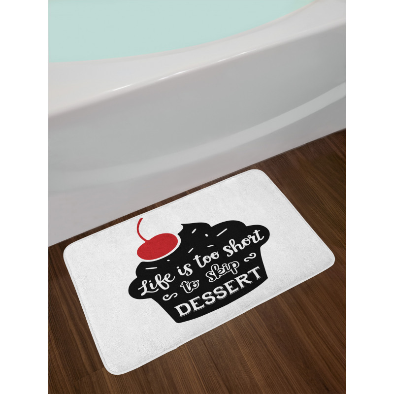 Muffin Silhouette Words Bath Mat