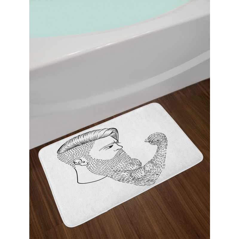 Serious Man Fist Beard Bath Mat