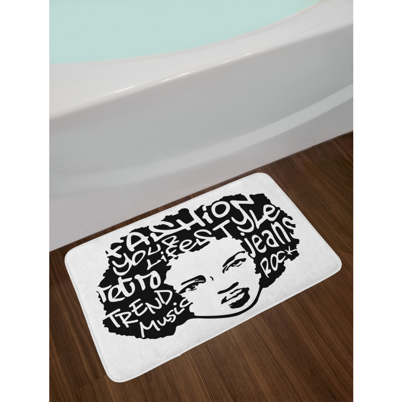 Afro Hair Art Bath Mat