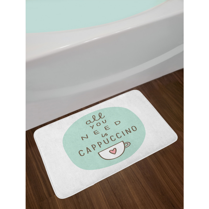 Coffee Words Heart Bath Mat