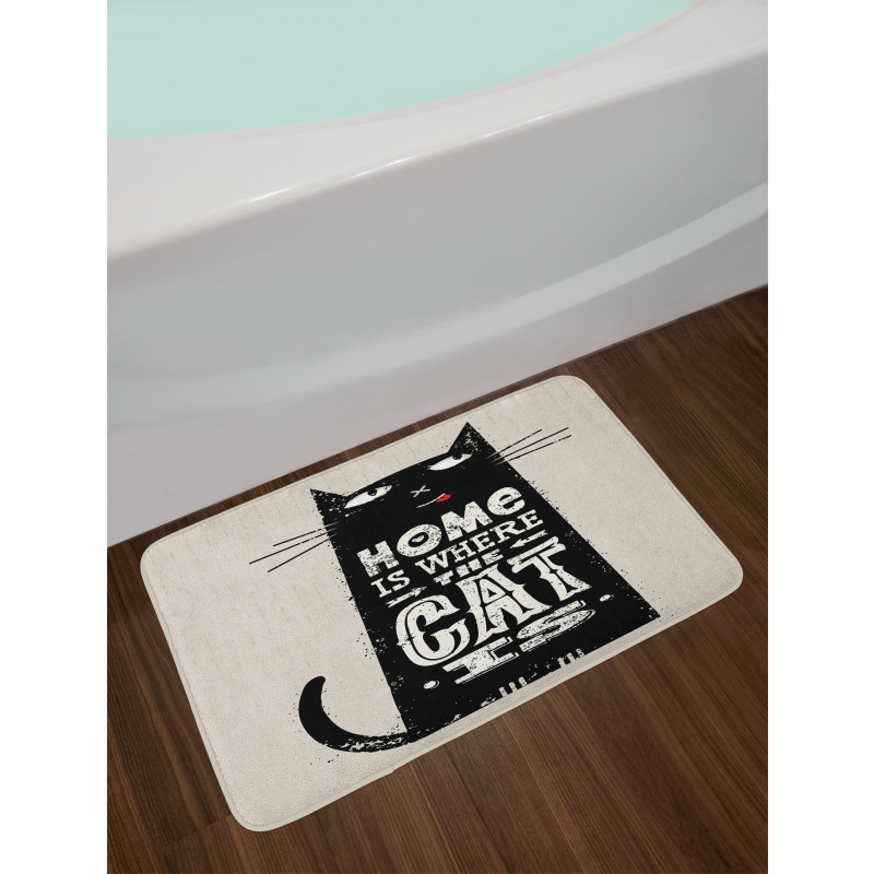 Black Cat Stained Bath Mat