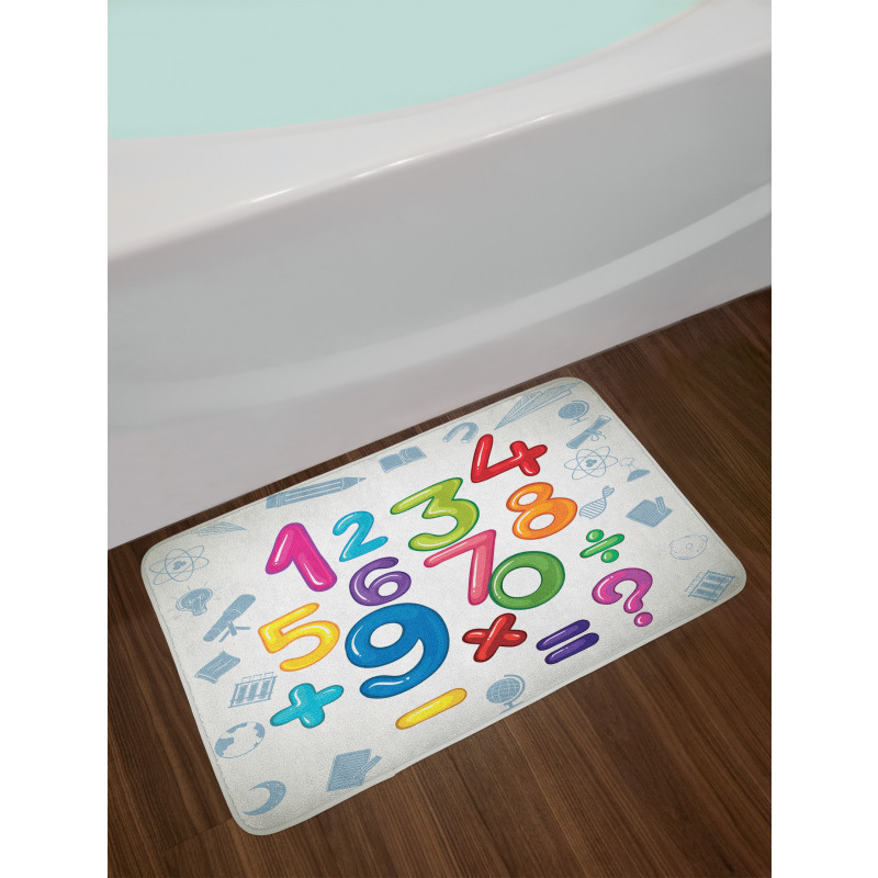 Math Signs Education Bath Mat