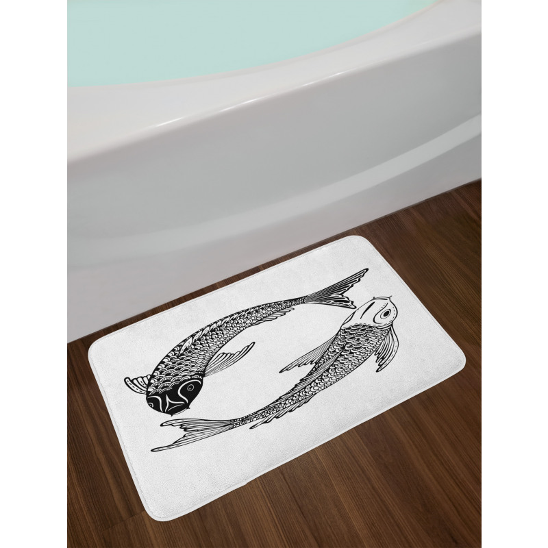 Japanese Carps Love Bath Mat