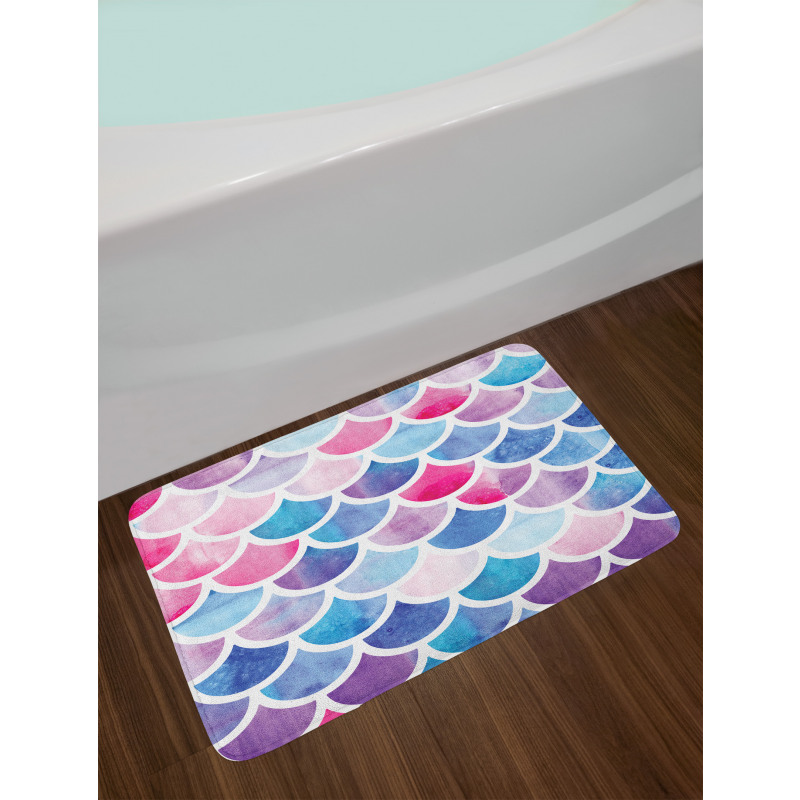 Pastel Mermaid Pattern Bath Mat