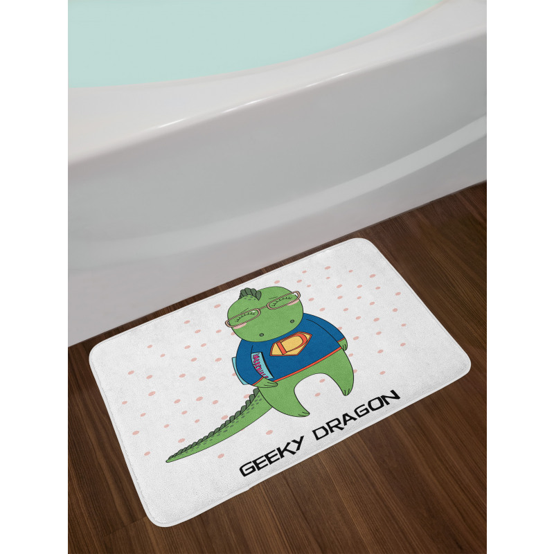 Nerd Dragon and Comic Book Bath Mat