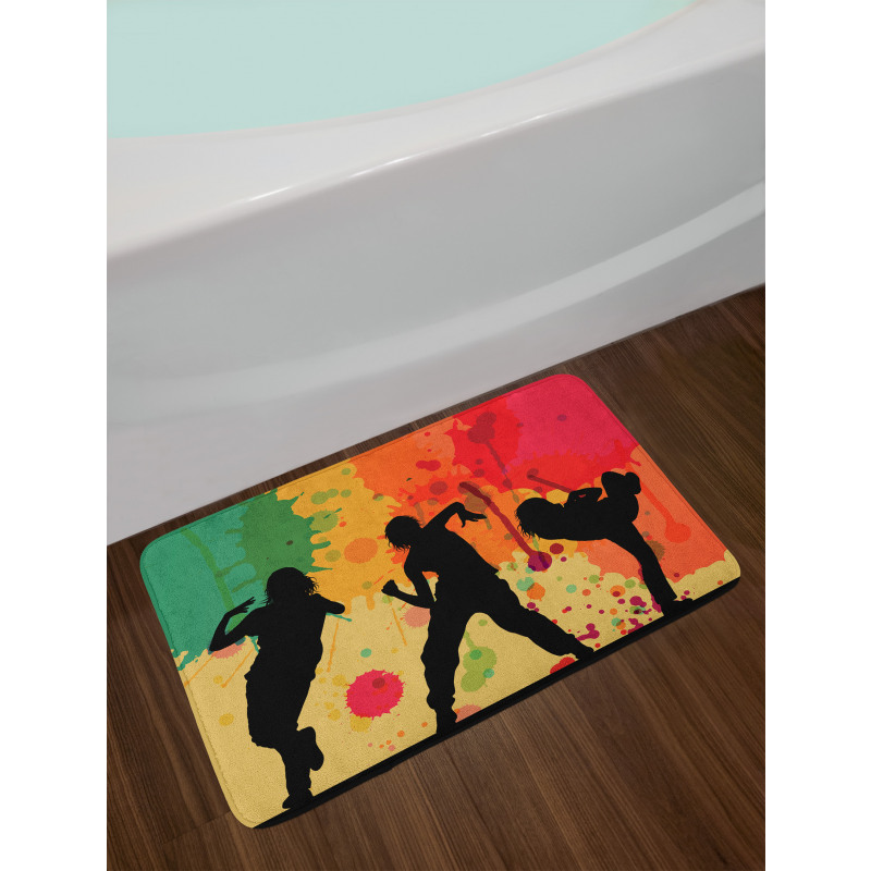 Girl Dancers Silhouette Bath Mat