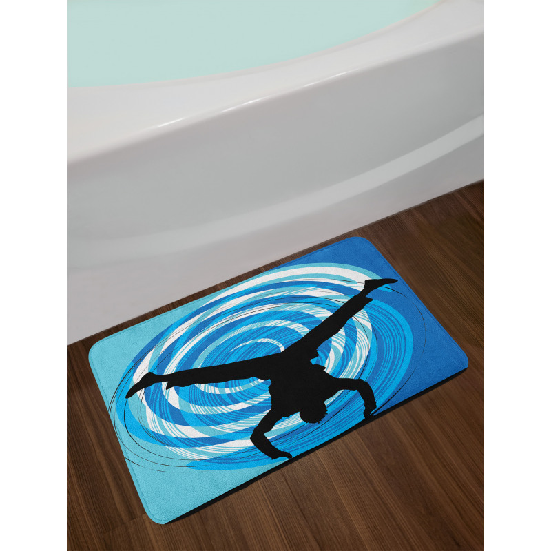 Head Spin on the Floor Bath Mat