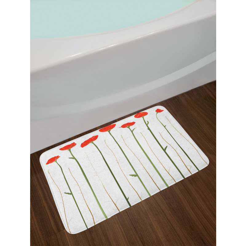 Red Poppies on Spring Bath Mat