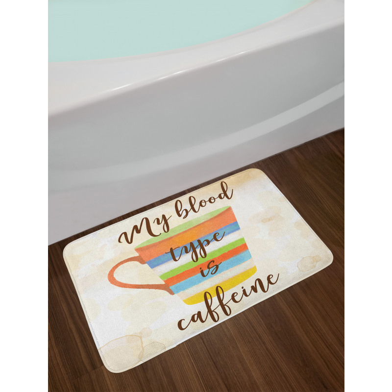 Caffeine Words Retro Mug Bath Mat