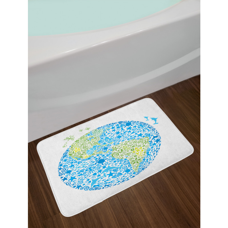 Planet Ecology Theme Bath Mat