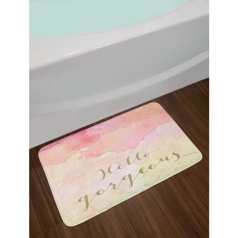 Pink Watercolor Bath Mat