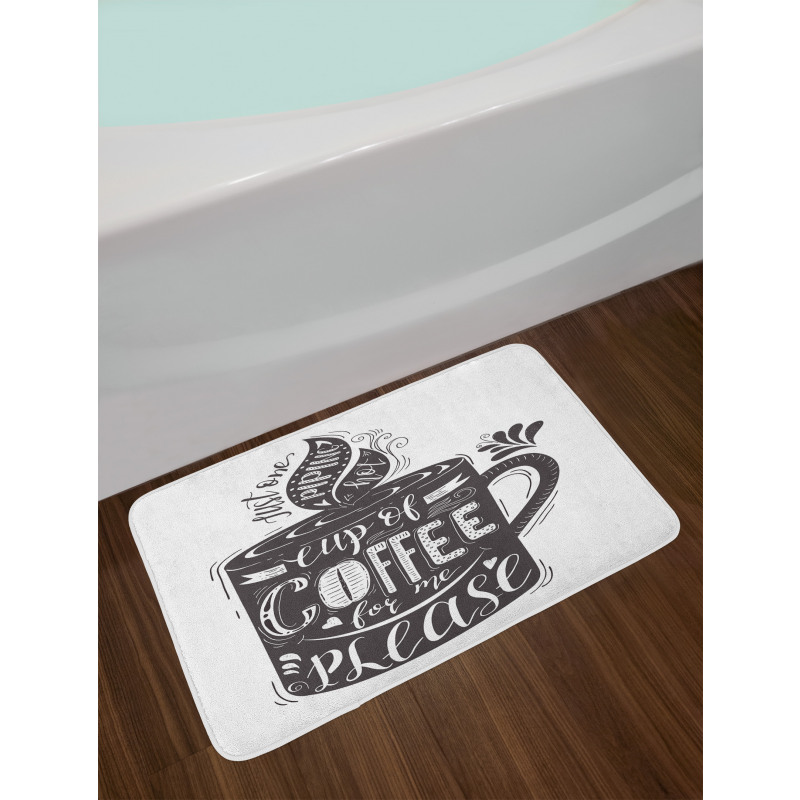 Texts Coffee Cup Bath Mat