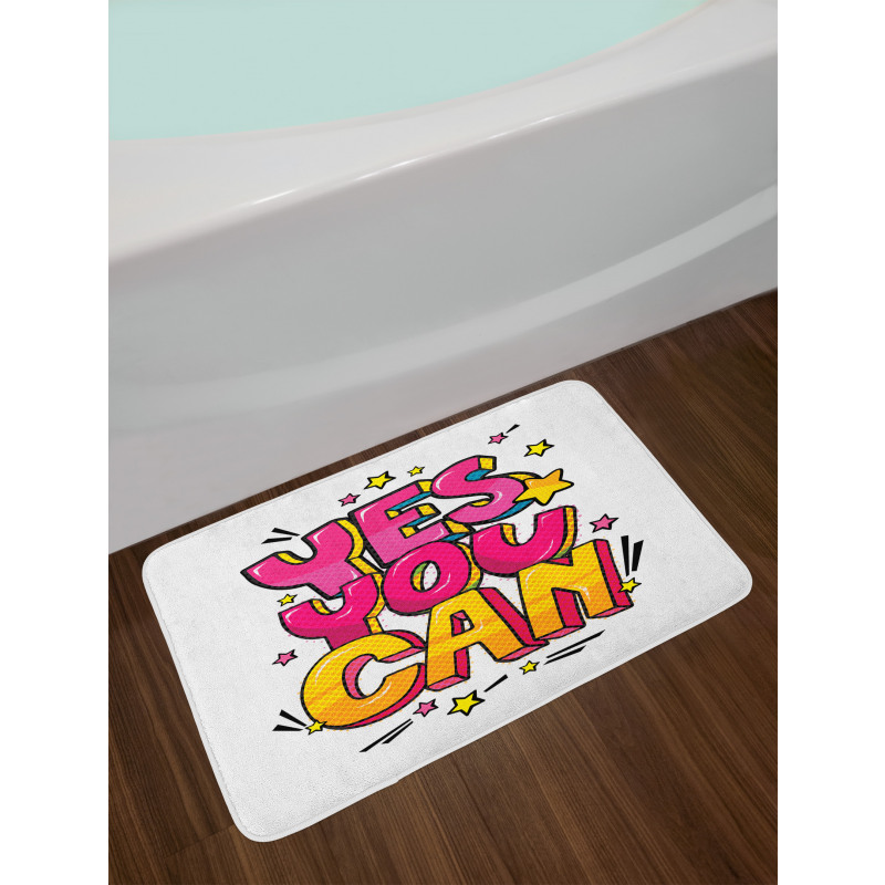 Yes You Can Word Bubble Bath Mat