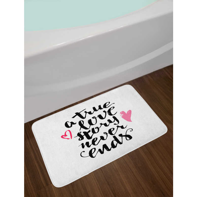 True Love Story Hearts Bath Mat