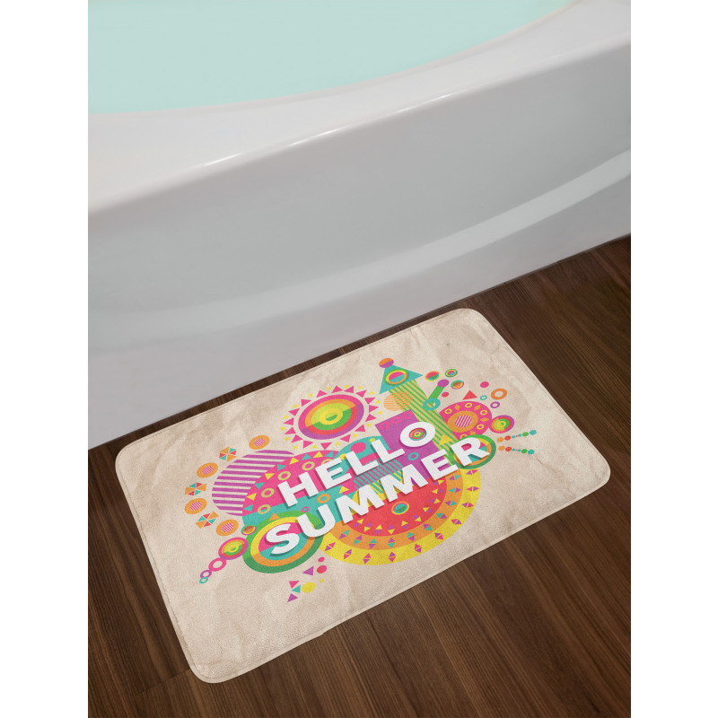 Hello Summer Typography Bath Mat